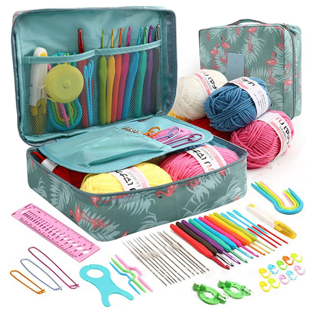 Complete Crochet Hook Needle Kits with Hooks in Colors for Home Crafts, Sewing and Knitting Enthusiasts Home Crafting