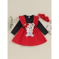 thumbnail image 2 of xiaxaixu Robe d'Automne pour Fille, Manches Longues Col Rond Broderie Ours avec Bandeau, 2 of 7