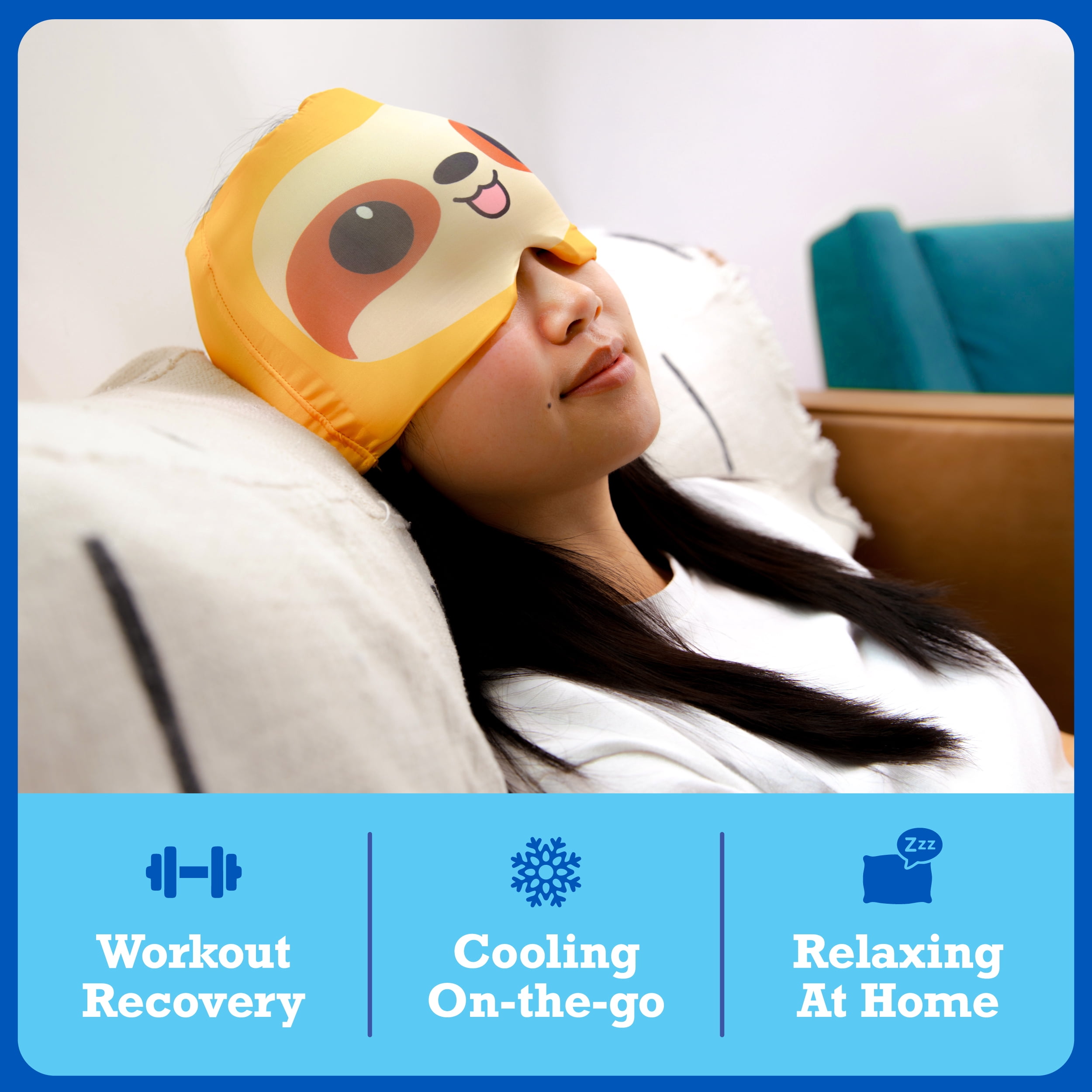Happy Helpers Sloth Headache Cap - Cooling Soothing Relief & Comfort