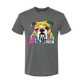 thumbnail image 2 of Wild Bobby Dean Russo Neon Colorful Pug Dog The Bulldog Dog Lover Men Premium Tri Blend Tee, Dark Heather, Small, 2 of 5