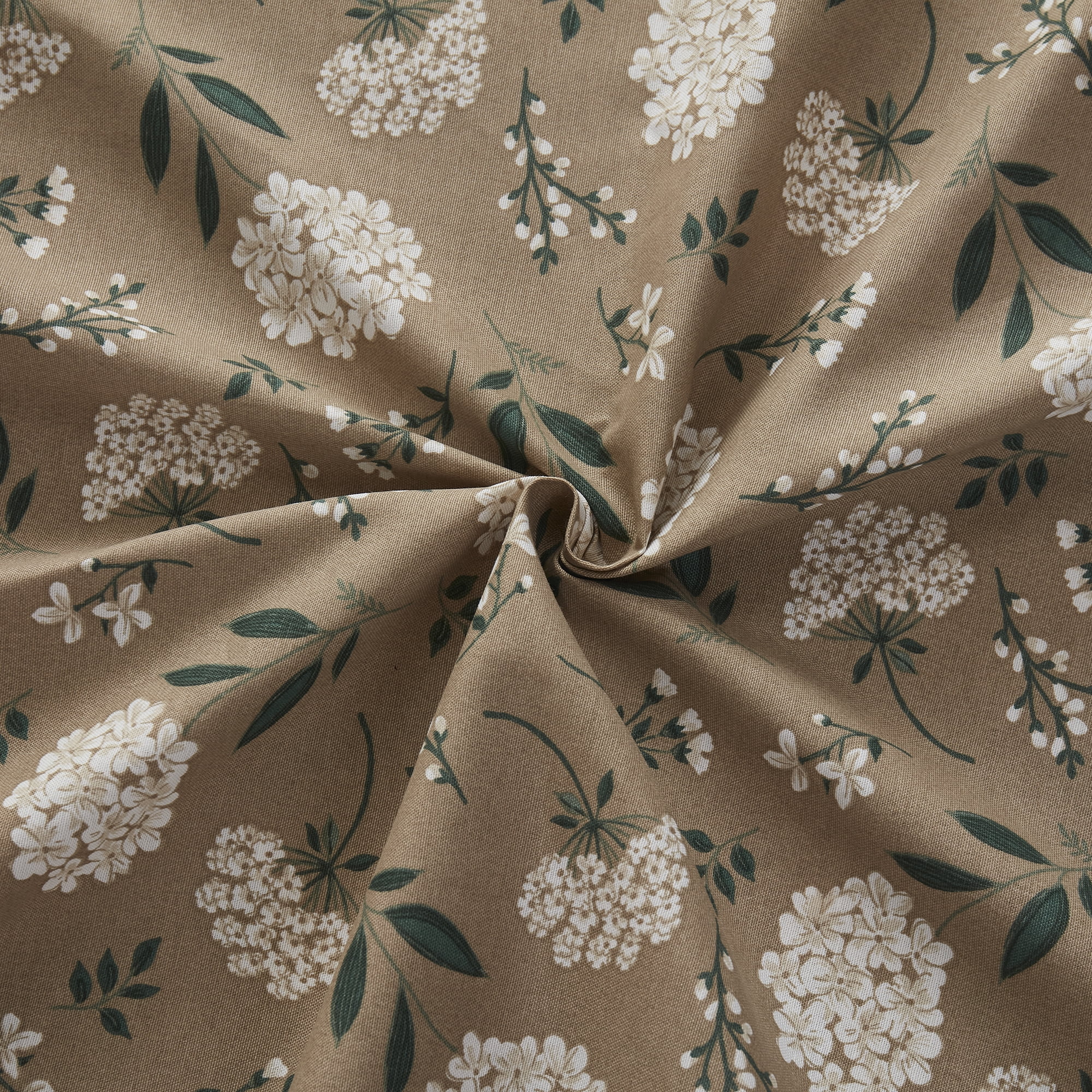 Mainstays Farmhouse Tablecloth Summer Floral Brown Fabric, 60" x 84", Hydrangea