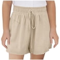 thumbnail image 2 of ATOGUTA 3-14 Years Girls Shorts Kids Summer Elastic Waist Wide Leg Casual Sports Shorts Khaki, 2 of 5