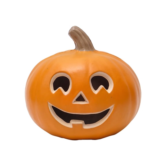 Halloween 10 Inch Glowing Pumpkin Lantern Decor, Light Up LED Jack O Lantern Figurine for Tabletop Mantel Shelf Entryway Fall Thanksgiving Indoor Home Decoration Accent