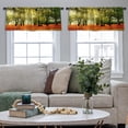 thumbnail image 5 of LALILO Kitchen Curtain Valance Beautiful Quiet Park Bright Rod Pocket Window Curtain 52"x 18" Set of 2, 5 of 7