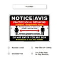 thumbnail image 2 of Notice Keep Social Distancing at Least 6 Feet for Safety Protection Required Novelty Aluminum Metal Sign 12"x18", 2 of 5