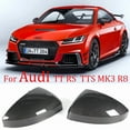 thumbnail image 2 of Black For Audi TT TTS RS TTRS MK3 8S 2015-23 R8 2016- 2023 Carbon Fiber Pattern Car Side Rear View Rearview Mirror Cover Replace Carbon pattern, 2 of 6