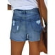 thumbnail image 4 of Pantalones cortos vaqueros Onlypuff, cintura alta, azul rasgado para mujer, 4 of 5