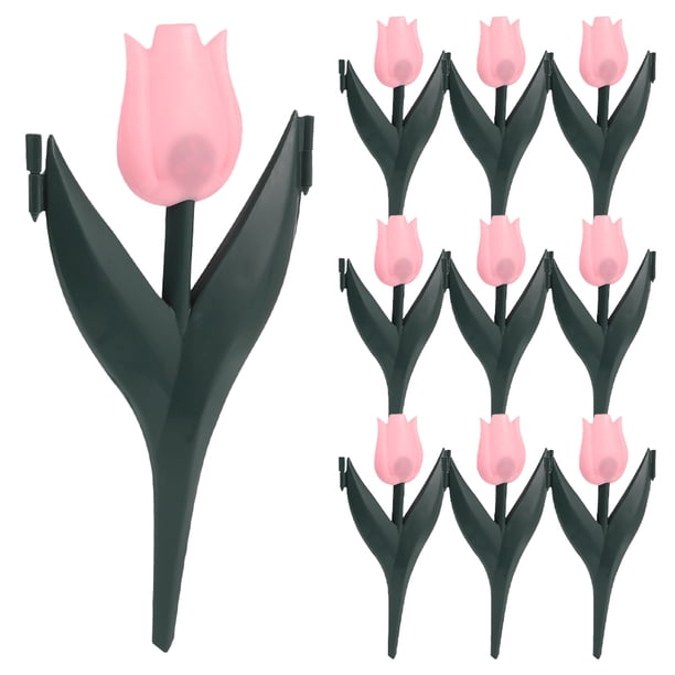 10 vallas decorativas de plástico para jardín con borde de tulipán, separador de flores para parterres, barrera decorativa para césped al aire libre