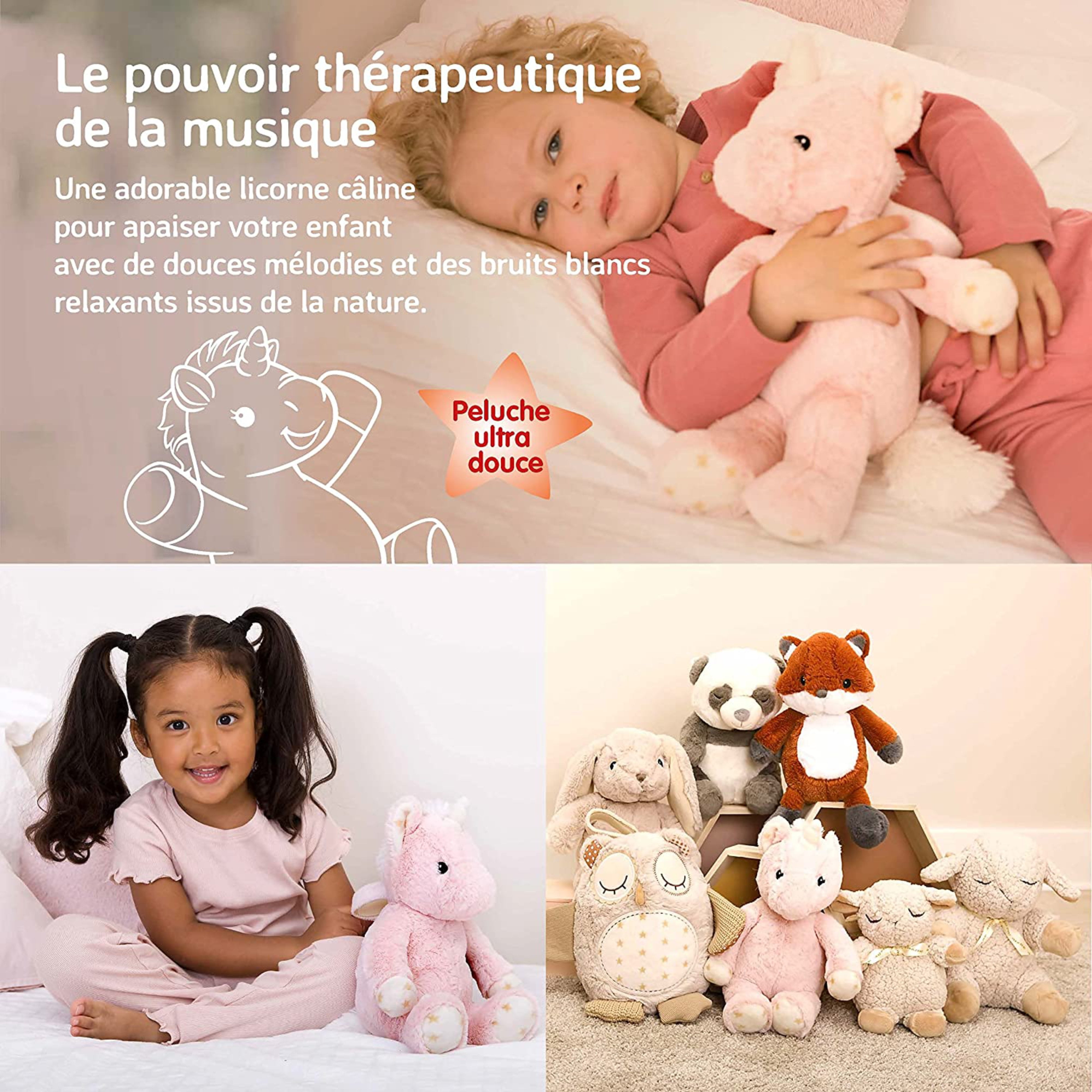 Cloud B Soothing Sounds Ella the Unicorn Portable Soother for Infants, Pink, 1 Pack