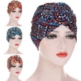 thumbnail image 2 of Foulard de Tête Femmes Multicolore Spirale Turban Cap Feuille Impression Coiffure Couvre-Chef, 2 of 6