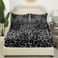 thumbnail image 3 of Erosebridal Cheetah Leopard Print Bed Sheets Set Twin Size, Geometric Bedding Twin Size, Black White Sheet Set Twin, Breathable Room Decoration, 3pcs, 3 of 7