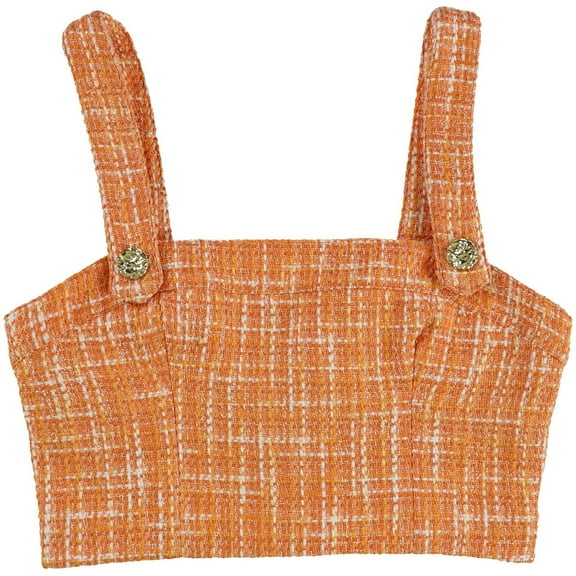 Marciano Womens Tweed Tank Top, Orange, Medium