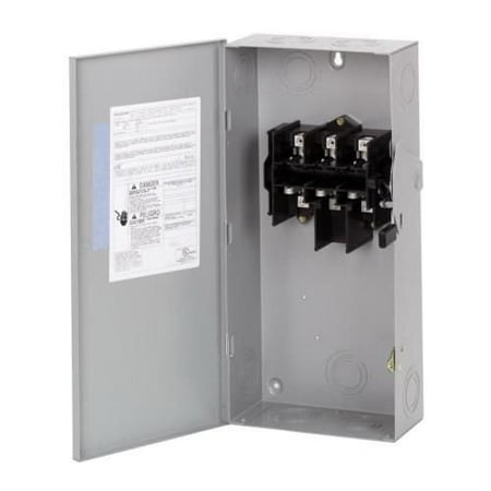240 Volt Ac 2 Pole - Eaton DG323NGB 4 Wire 3 Pole Fusible B Series General-Duty Safety Switch 240 Volt AC 100 Amp NEMA 1