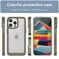 thumbnail image 2 of Dteck for iPhone 16 Pro Max Slim Clear Back Case, Shockproof Lightweight Crystal Transparent Acrylic Back Soft TPU Rubber Bumper Hybrid Case, Gray, 2 of 8
