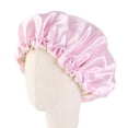 thumbnail image 1 of Solid Color Kids Adjustable Reversible Night Sleep Bonnet Shower Hair Care Cap, 1 of 10
