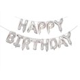 thumbnail image 1 of Pancarta plateada con globos de feliz cumpleaños, banderines con letras de papel de aluminio de Mylar de 16 pulgadas, material ecológico reutilizable para niñas, niños y adultos, cumpleaños, dici, 1 of 5