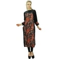 thumbnail image 2 of Phagun Black Rayon Mid Calf Printed Striaght Kurti Women Casual Clothing-20, 2 of 8