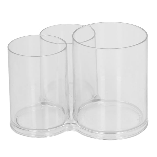 Contenedor cilíndrico transparente para maquillaje NikouMX Soporte para brochas de maquillaje de plástico redondo transparente