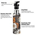 thumbnail image 3 of Yayeee 20oz Insulated Water Bottle Double Wall Stainless Steel with Flip Straw Lid, Black Plaid Floral, 3 of 7