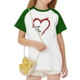 thumbnail image 4 of vdgthytj Kids Valentine's Day T-Shirt Raglan Short Sleeve Heart Graphic Round Neck Tee Tops for Boy Girl 3-14 Years, 4 of 8