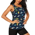 thumbnail image 2 of Bixox Women's Funny Spaceships Printed Sleeveless Fitness Workout Running Quick-Dry Tank Top, 2 of 7