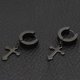 thumbnail image 4 of Pair of pendant cross earrings durable fashion pendant titanium steel mens womens adult cross pendant hoop earrings suitable for party, 4 of 5