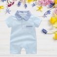 thumbnail image 2 of Baby Onesies Boy Baby Boys Polo Romper Short Sleeve Collared Cotton One-Piece Coverall Summer Baby Stuffs outfits, 2 of 9