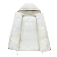 thumbnail image 3 of Men Puffer Jacket Winter Warm Thick Hooded Puffer Coat Zip Up Baggy Down Outerwear Relaxed Fit Padded Loose Casual Men's Jackets Khaki XXXL, 3 of 8