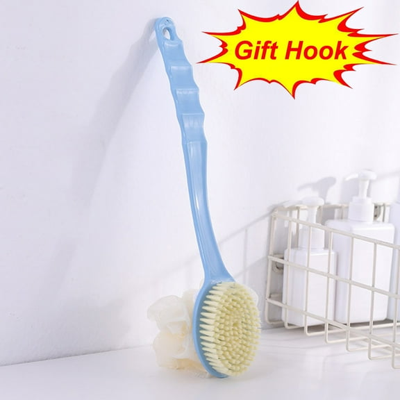 Kbndieu Back Scrubber for Shower Long Handle Back Body Brush Bath Shower Exfoliating Scrub Skin Massages Bathroom Accessories, Blue on Clearance