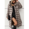 thumbnail image 4 of Giolshon Women's Puffer Jacket Lightweight Quilted Hooded Long Down Alternative Coat with Belt, 4 of 4