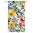 thumbnail image 2 of nqOlkjepod Outdoor Curtains for Patio Waterproof, Green Yellow Floral Outdoor Privacy Panels Grommet, Purple Blue Watercolor Retro Leaf Blackout Outside Curtains for Porch/Cabana 54"x84", 1 Panel, 2 of 8