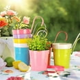 thumbnail image 5 of Hanging Flower Pots,Casewin 10 Bright Colors Metal Iron Hanging Flower Pot, Drainage Hole Metal Flower Bucket with Detachable Handle for Balcony Garden Planter Home, 5 of 9