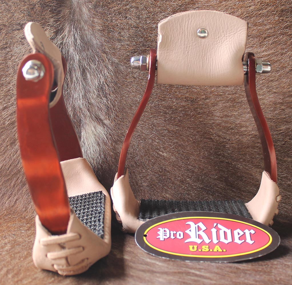 Horse Saddle Barrel Racing Aluminium 5" Wide Western Stirrups Brown
