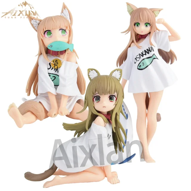 Aixlan-figura de acción de My Cat Is A Lovely Girl, juguete de Anime de soja Kawaii, modelo coleccionable de PVC29