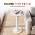 thumbnail image 5 of CONCETTA Modern Round Side Table, Accent End Table with Solid Wood Spindle, Small Drink Stand for Living Room, Bedroom, Couch, Office, White, 5 of 9