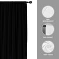 thumbnail image 4 of Purple and Black Kitchen Window Curtains 27.5 x 39 Inch Small Short Mini Cafe Rod Pocket Gothic Goth Ombre Cool Dark Living Bedroom Room Home Treatment Set of 2 Curtain Panels Drapes Tiers, 4 of 7