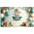thumbnail image 2 of Decorative Design Happy Birthday Banner Crown Banner Balloon Decoration Polyester for Teen Party Indoor Celebration Birthday Event, 2 of 7