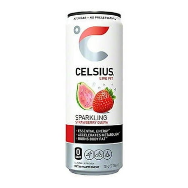 2 Pack - Celsius Sparkling Strawberry Guava Energy Drink, 12 fl oz