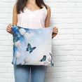 thumbnail image 2 of Blue White Floral Pillow Covers 18x18 Inch Decorative Throw Pillow Cover, Ombre Tulips Modern Art Spring Sofa Pillowcases Accent Cushion Case Home Decor Bedroom Living Room, 2 of 6