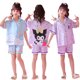 thumbnail image 2 of Pijamas Kawaii Sanrios de seda helada, cárdigan de manga corta de verano, bonito Anime MyMelody Kuromi Cinnamoroll, conjuntos para niños, ropa de casa para niñas, 2 of 4