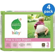 Seventh Generation - Free & Clear Diapers Size 3, 35 ct (Pack of 4)