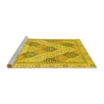 thumbnail image 2 of Ahgly Company Machine Washable Indoor Round Abstract Yellow Modern Area Rugs, 6' Round, 2 of 4