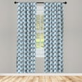 thumbnail image 4 of Ambesonne Stripes Window Curtains, Eighties Lines Design, Each 28" W x 63" L, Cream Blue Pale Blue, 4 of 4