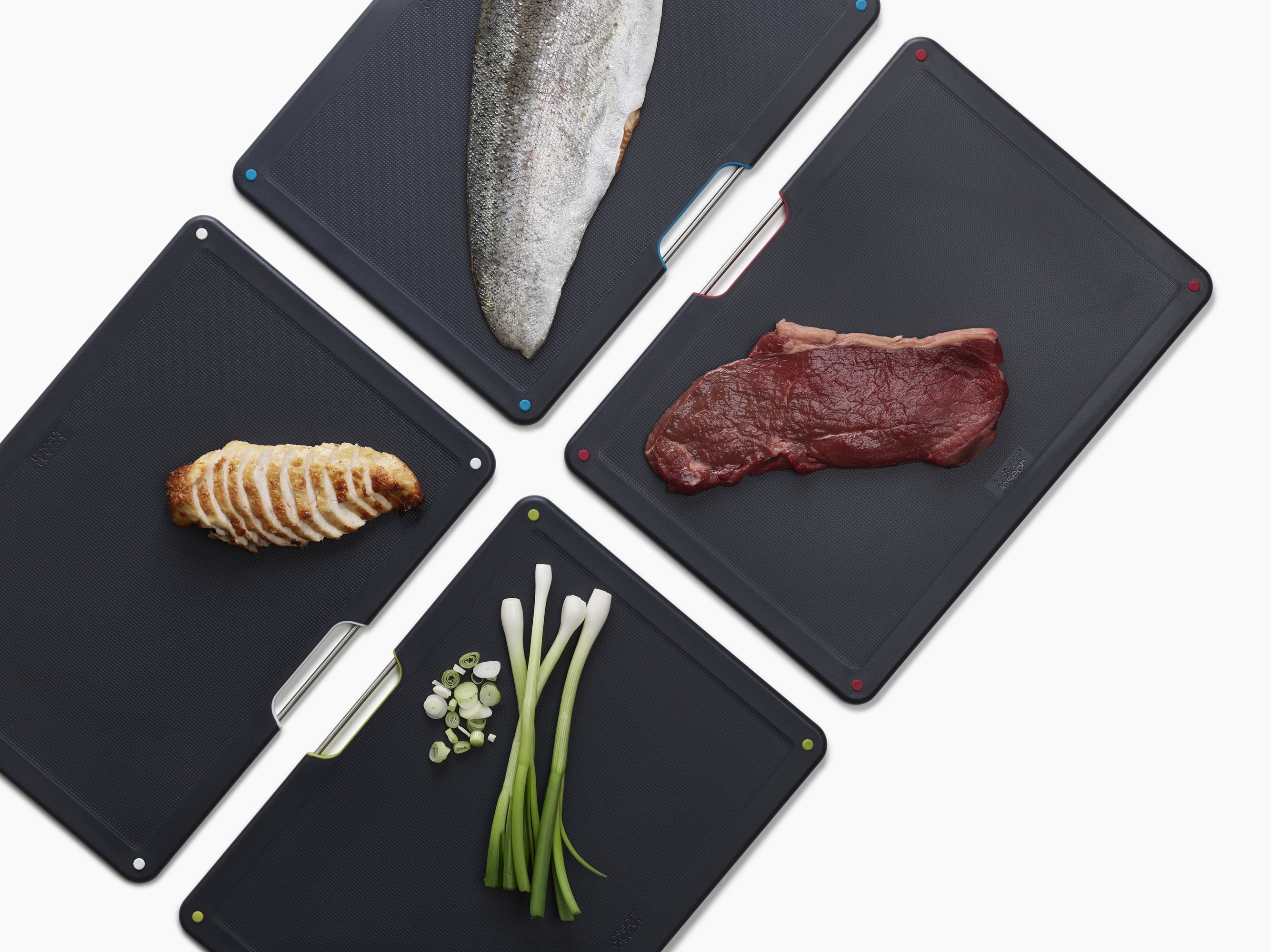 Joseph Joseph Folio Steel 4-Piece Cutting Board Set with Stainless Steel Case