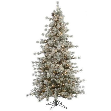 15' Pre-lit Flocked Anchorage Artificial Christmas Tree - Clear Dura Lights