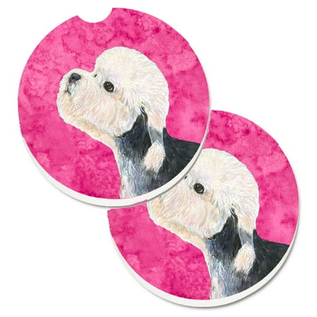 

Carolines Treasures SS4779-PKCARC Pink Dandie Dinmont Terrier Set of 2 Cup Holder Car Coasters Large multicolor