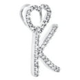 thumbnail image 2 of 10K White Gold Diamond Script Initial K Pendant Heart Bail Charm 0.12 Ct., 2 of 6
