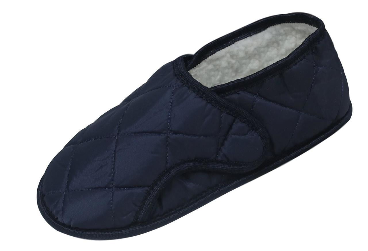Benefit Wear ® Men's Navy Edema Slipper for Swollen FeetOpens Fully