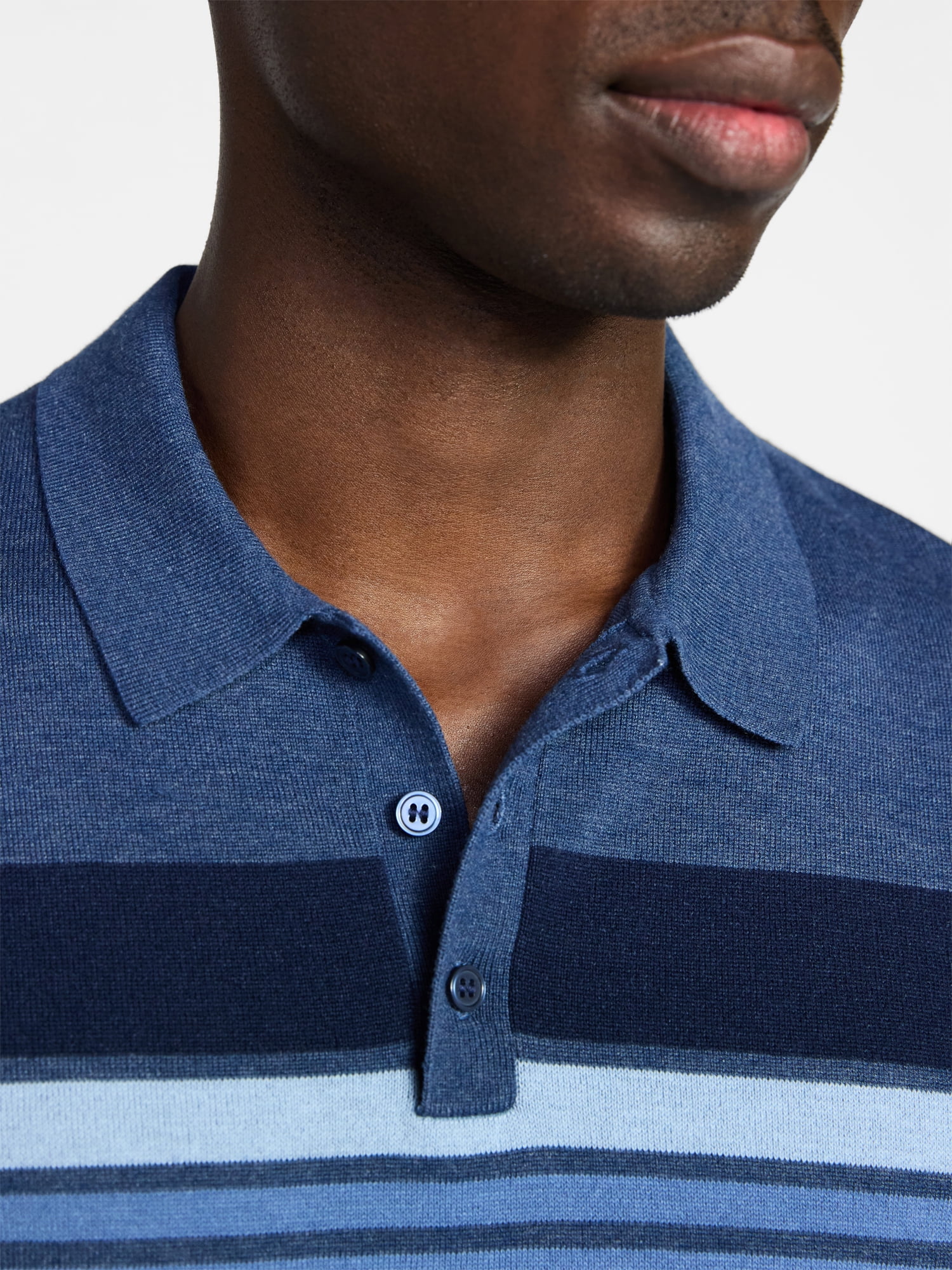 George Men's Sweater Polo Shirt with Short Sleeves, Sizes S-3XL