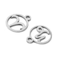 thumbnail image 3 of 1Bag 12Pcs 12 Style 201 Stainless Steel Charms Stainless Steel Color Flat Round with Constellation 12 Constellations 13.4x10.8x1mm Hole: 1.5mm 1pc/style, 3 of 5